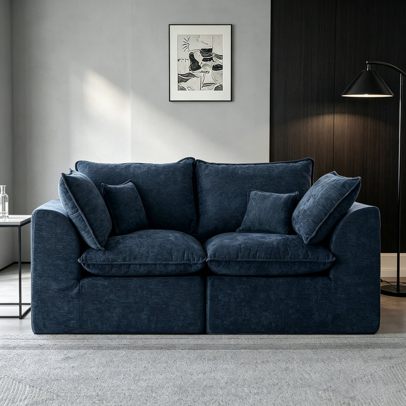 Canapé modulaire Blue Cloud, 2 sièges, Bleu