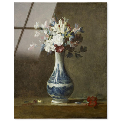 Jean Baptiste Chardin Vase of Flowers High-Gloss Frameless Acrylic Glass Wall Art by Art Remedy, Ready to Hang, 16 x 20