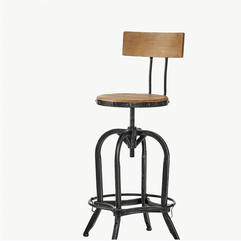 Adjustable Height Swivel Bar Stool, with Beech
