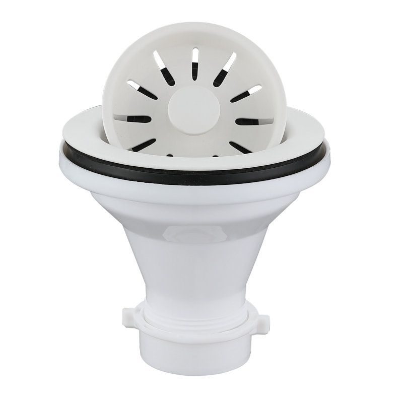 Karran 3-1/2 In. Kitchen Sink Basket Strainer, White