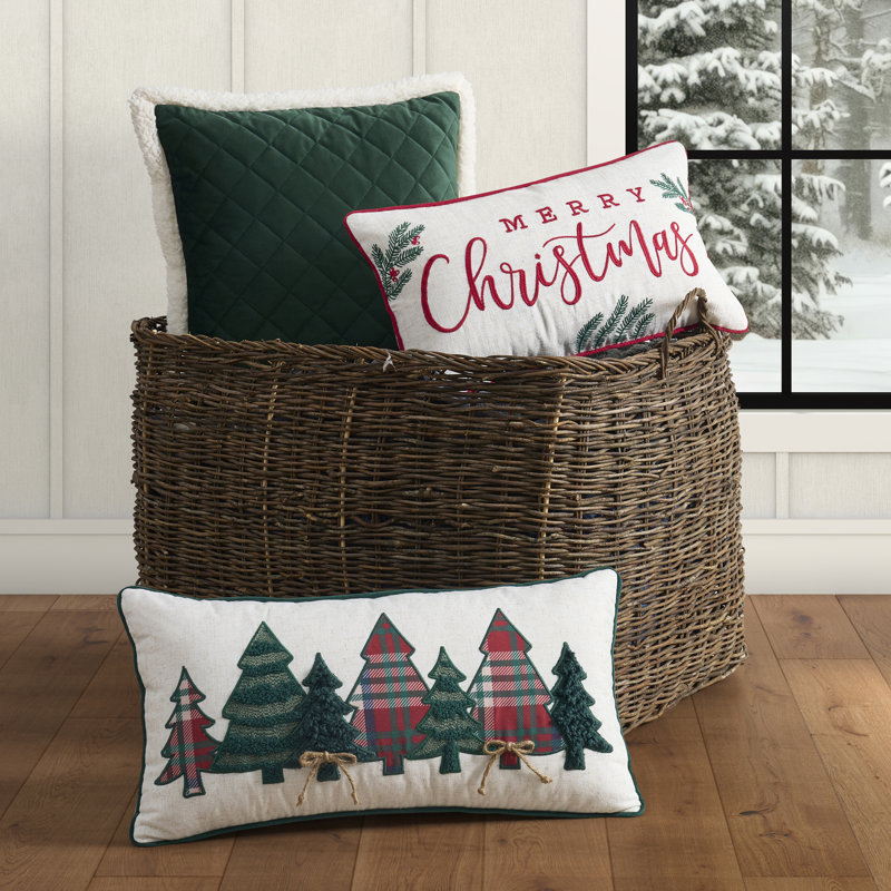 Coussin décoratif boudoir Heathered, Cramoisi, H 12 po x l 20 po