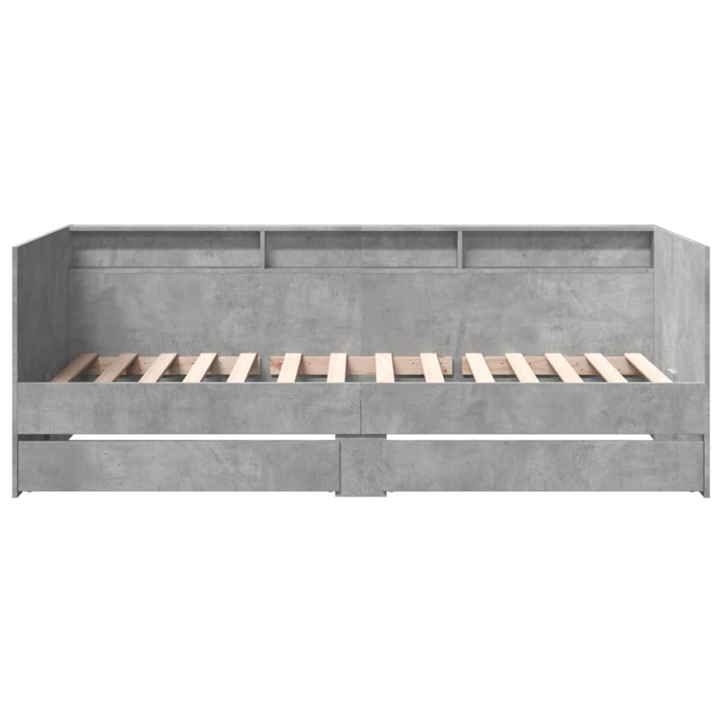 Panaite Daybed With Drawers Concrete Grey, Small Single (2'6)