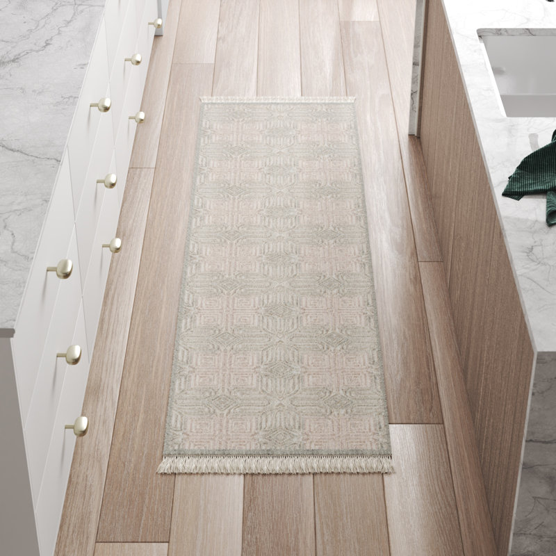 Hillyer Hand Woven Wool and Cotton Geometric Area Rug , Runner 2'3" x 8'