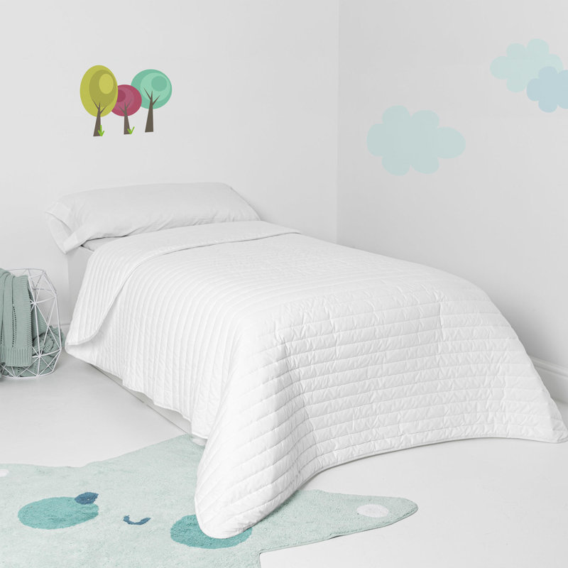 Seline Cotton Solid Colour Bedspread, 180 x 260 cm Bedspread, Off White