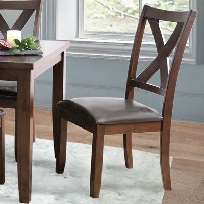 Chaise d'appoint rembourrée Pettry en brun foncé