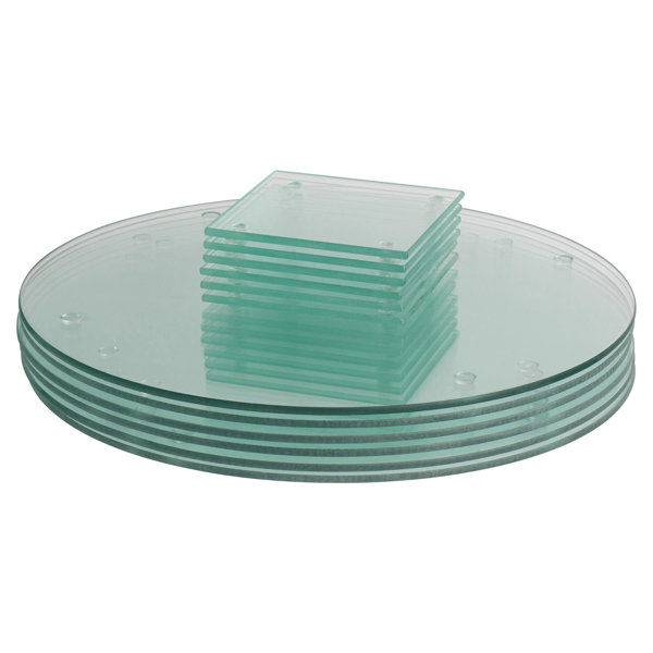 12pc Round Glass Placemats & Round Coasters Set - 30cm - Marble - By