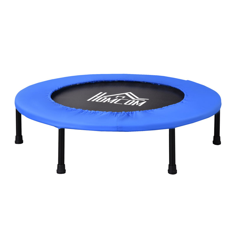 HOMCOM 36" Mini Fitness Trampoline Home Gym with Safety Pad, Blue and Black