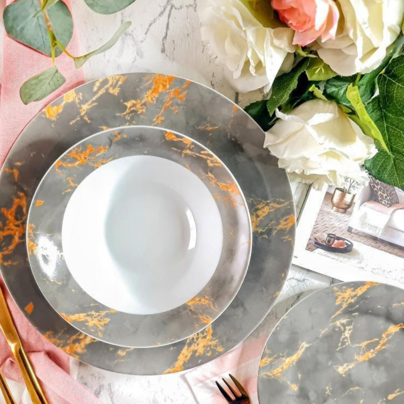 Piece Porcelain China Dinnerware Set - Service for 6
