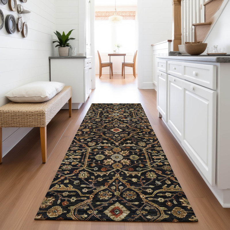 Premium Machine Washable Ducote AMF1130 Global Rug, Runner 2'3" x 7'6"