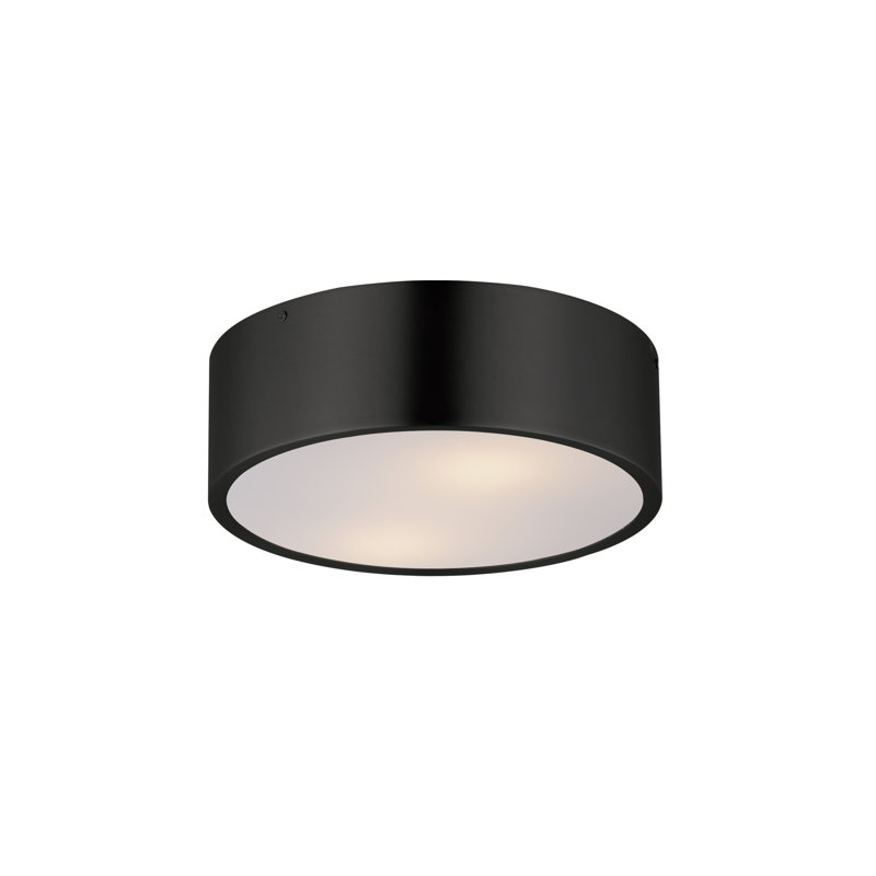 Tommy-Flush Mount, 2, Black, 4" H x 12" W x 12" D