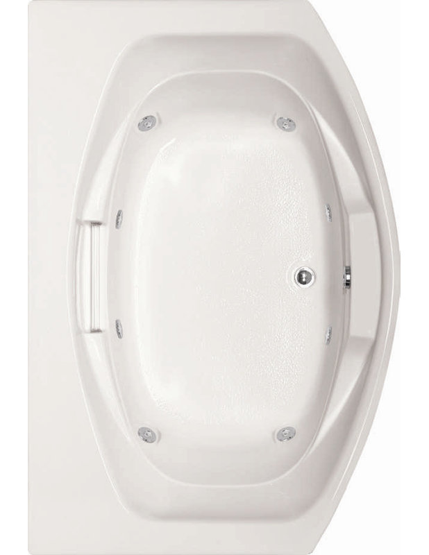 Jessica 72'' x 48'' Whirlpool Acrylic Bathtub, White, Matte Black