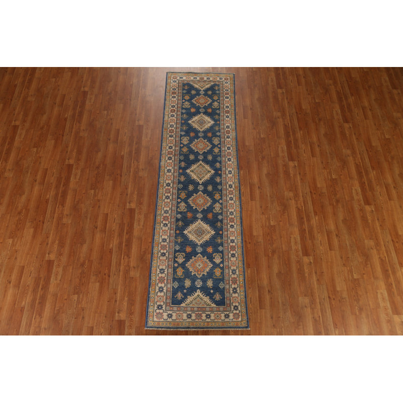Tapis de couloir pakistanais bleu Kazak