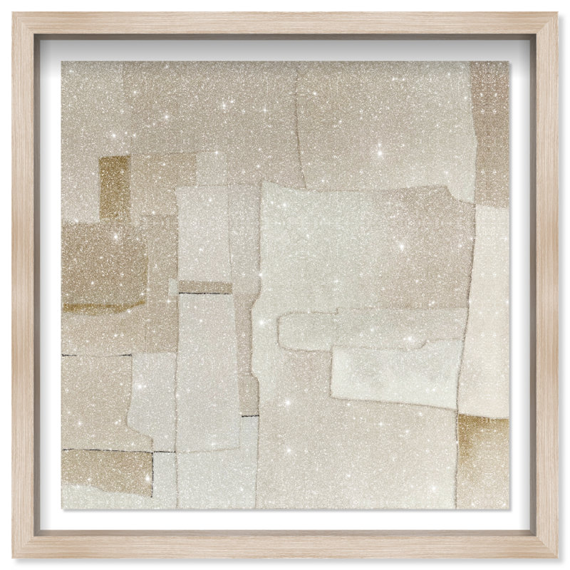 Vanilla Shadowbox Abstract Print by Oliver Gal, Black Frame, 12 x 12, 31.5"H x 31.5"W, Natural Oak Shadowbox