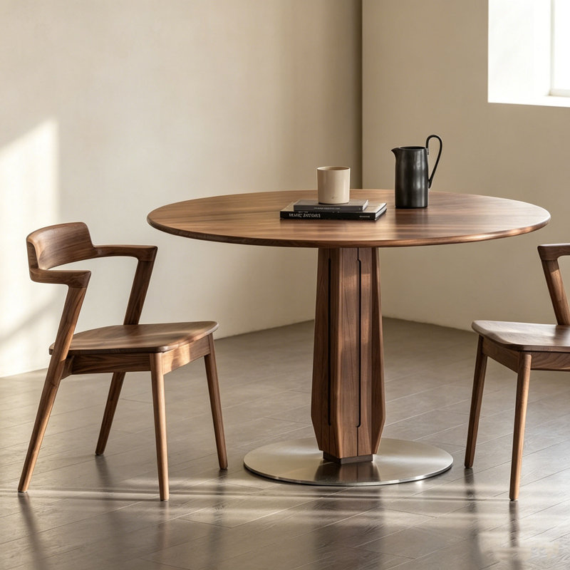 Table de salle à manger Mid-Century, H 29,5 po x l 47,2 po x P 47,2 po
