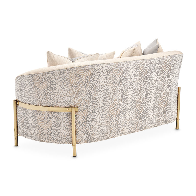 Lisbon 71'' Chenille Round Arm Loveseat, Opal Chenille