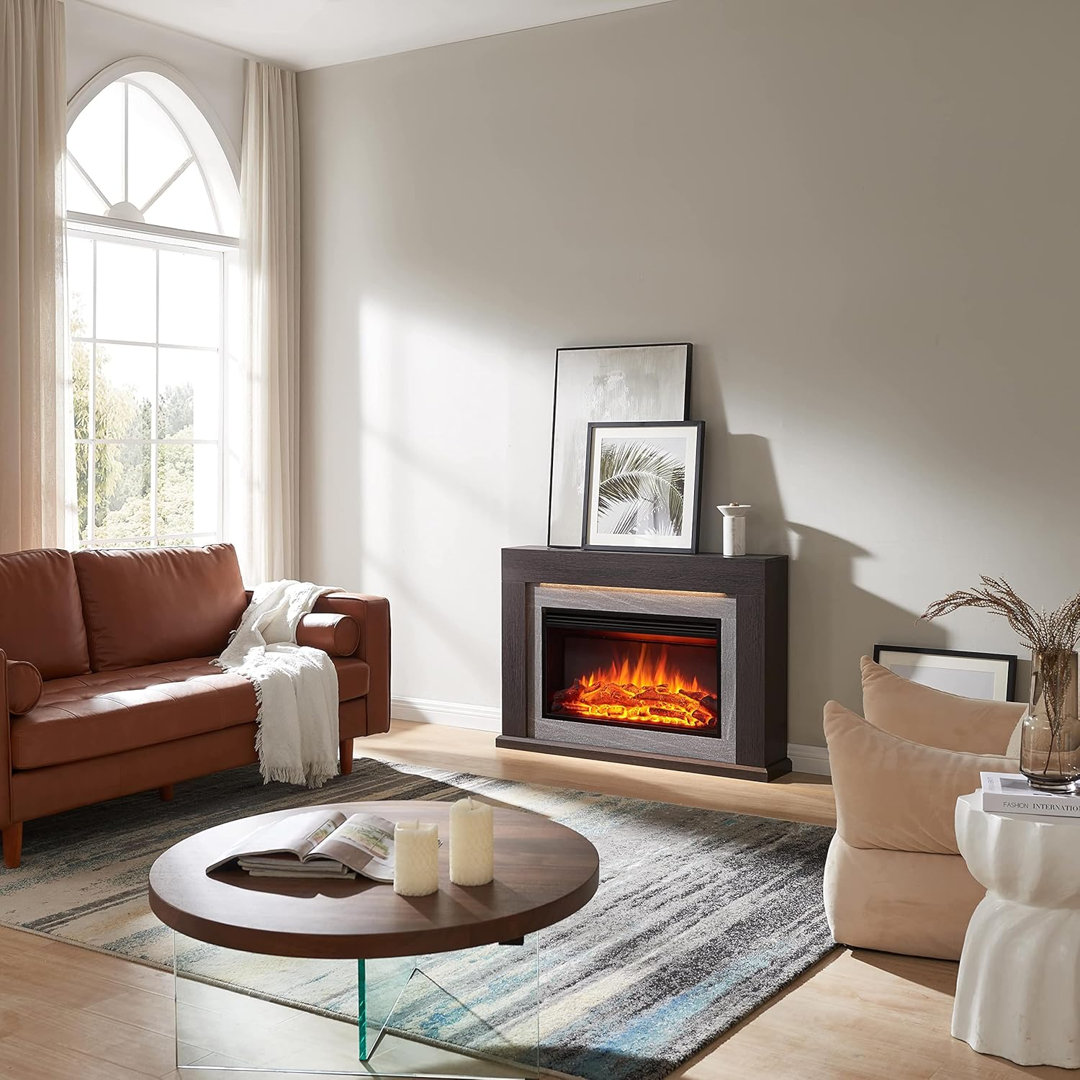FLAMME Madura Electric Fireplace with surround with 2kW Fireplace Heater Espresso Oak Multiple Colours Available