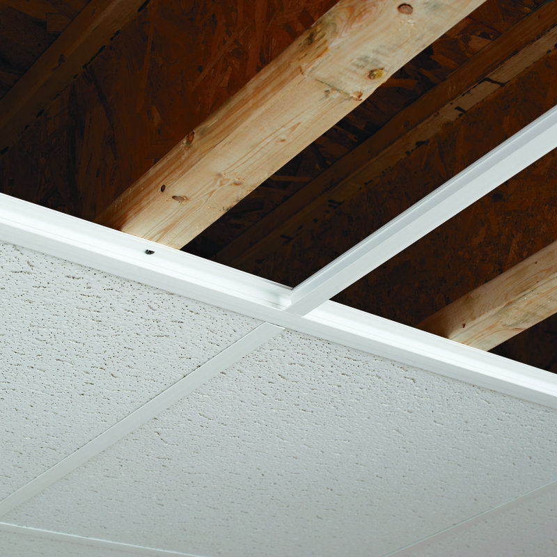 White and Black PVC Surface Mount Ceiling Grid Kit