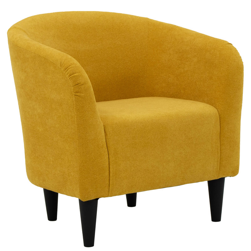 Fauteuil demi-tonneau de 29,50 po de largeur, Chloe Marigold 100% Polyester
