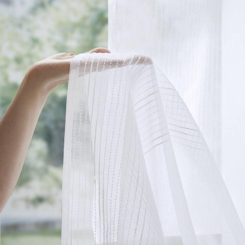Anna Sheer Shower Curtain, 72"H x 72"W, White