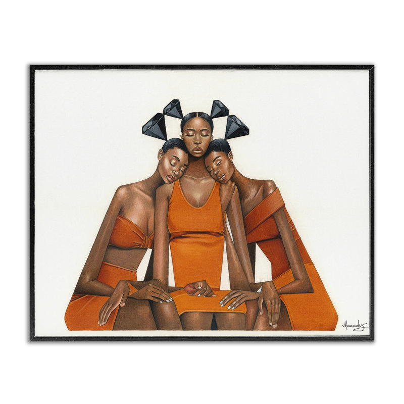 Giclée encadrée par un diamant noir, design par Manasseh Johnson Sr, H 11 po x l 14 po, Giclée encadrée noir minuit
