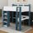 Full Size Wood Loft Bed With Shelves, Clothes Rails And Desk-117530453