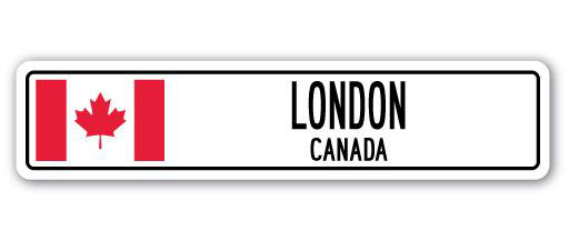 Panneau de signalisation en aluminium London, Canada, H 8 po x l 36 po x P 1 po