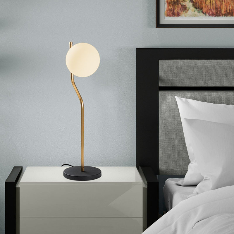 Modern Metal Table Lamp, Black Finish, 7.1 x 7.1 x 24.0 inches | Base Plate Ø7.1 x 0.8 inches | 78.7-inch Cable with On/Off Switch | E14 Socket, Max 40W (Bulb Not Included) | Stylish & Functional Lighting for Home & Office