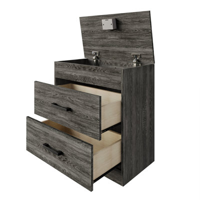 Table de chevet avec verrou RFID en gris foncé