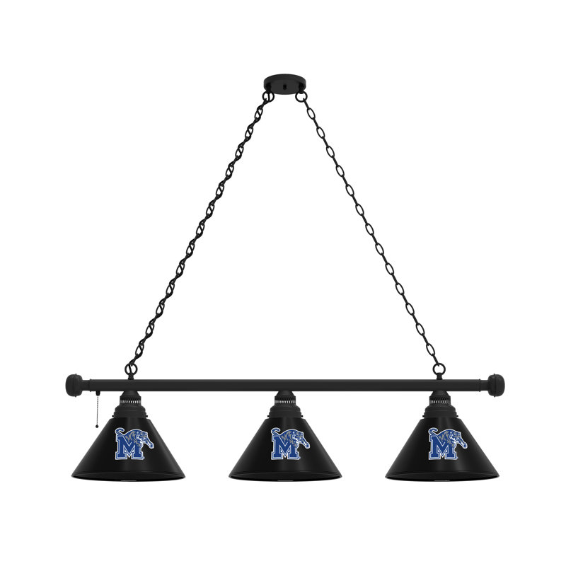 3 - Light Pool Table Lights Pendant, Black, Memphis Tigers