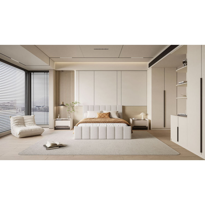 Upholstered Bed, Ascot Pearl, 180cm W x 200cm L