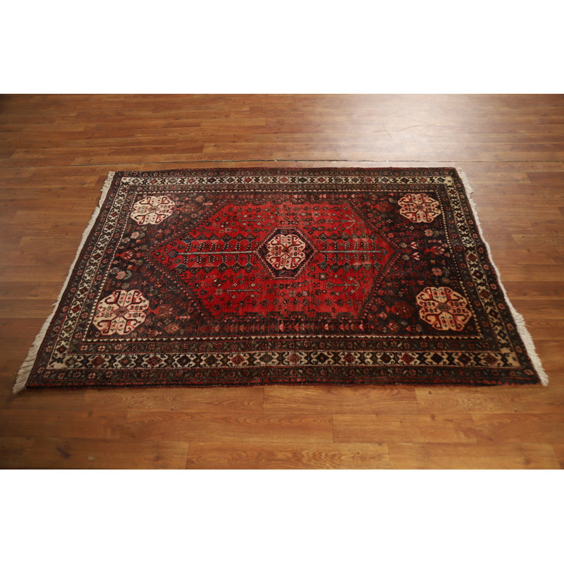 Tapis traditionnel rétro à motif géométrique 4 x 5