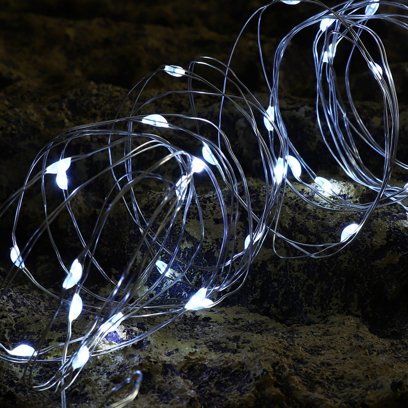 Grantsboro Solar Powered Rope String Light, White