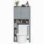 Armoire de rangement moderne au-dessus de la toilette avec 2 portes, au-dessus de la commode avec porte-papier hygiénique, gris-1159515888