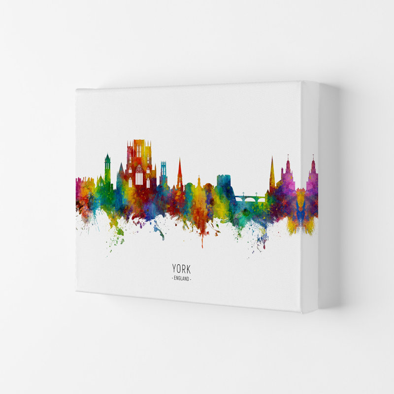 York England Skyline by Michael Tompsett - Print, 21cm H x 29.7cm W x 4cm D, Wrapped Canvas
