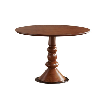 Nut-brown Round Solid Wood Dining table