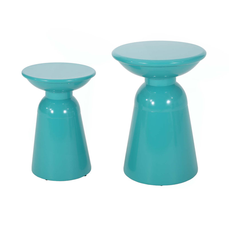 Metal S/2 End Table, Teal