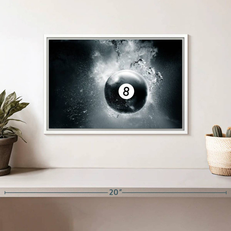 Goutte d'eau à huit boules, 13 po x 9 po, Cadre flottant blanc