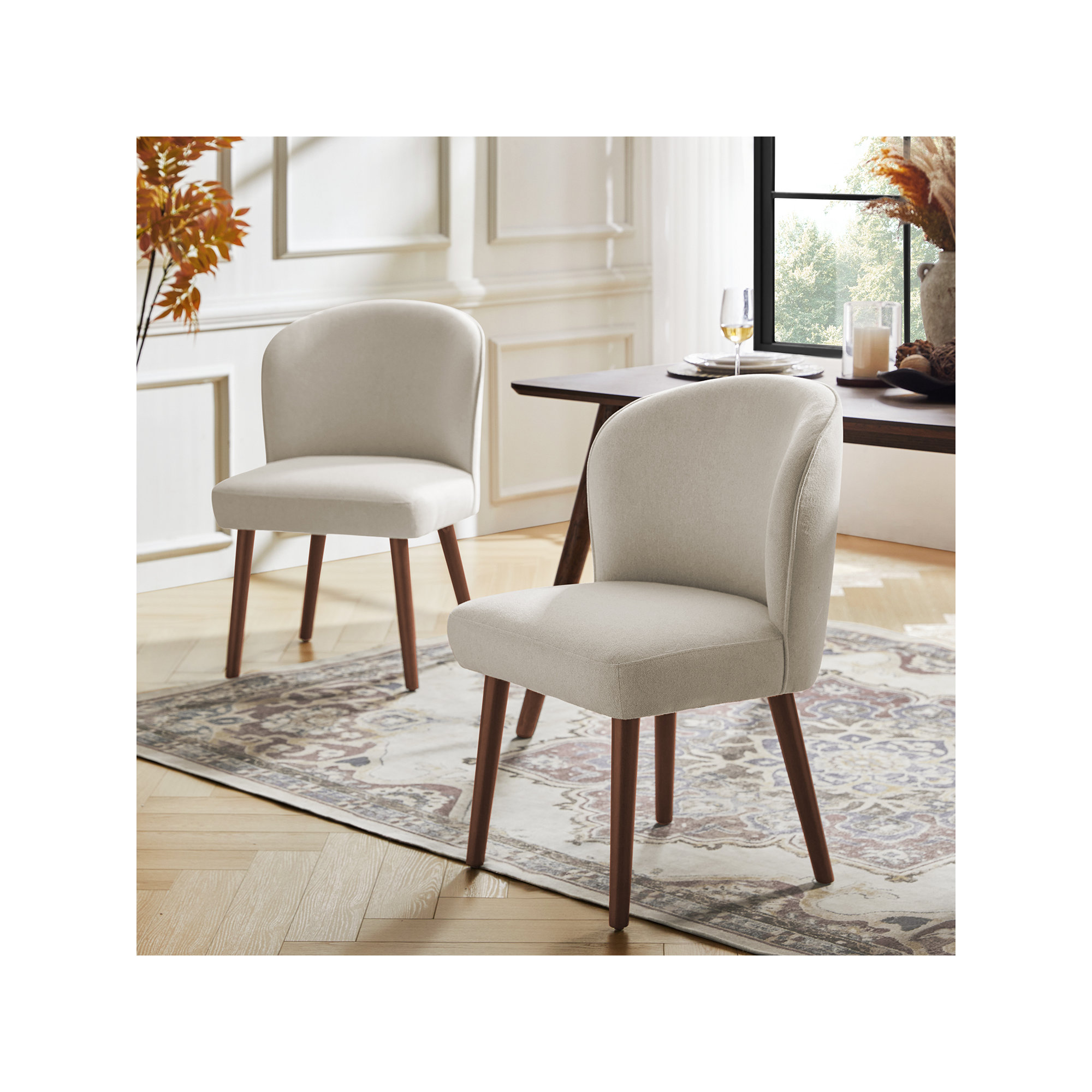 Davia Upholstered Dining Chair, Beige