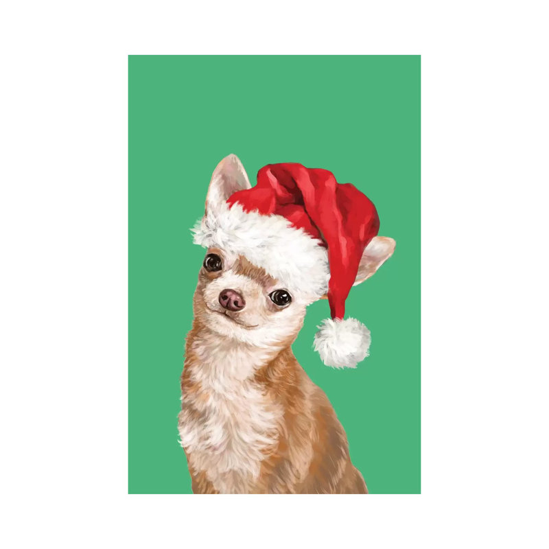 Christmas Chihuahua by Big Nose Work - Wrapped Canvas Print, 20.32 cm H x 30.48 cm W
