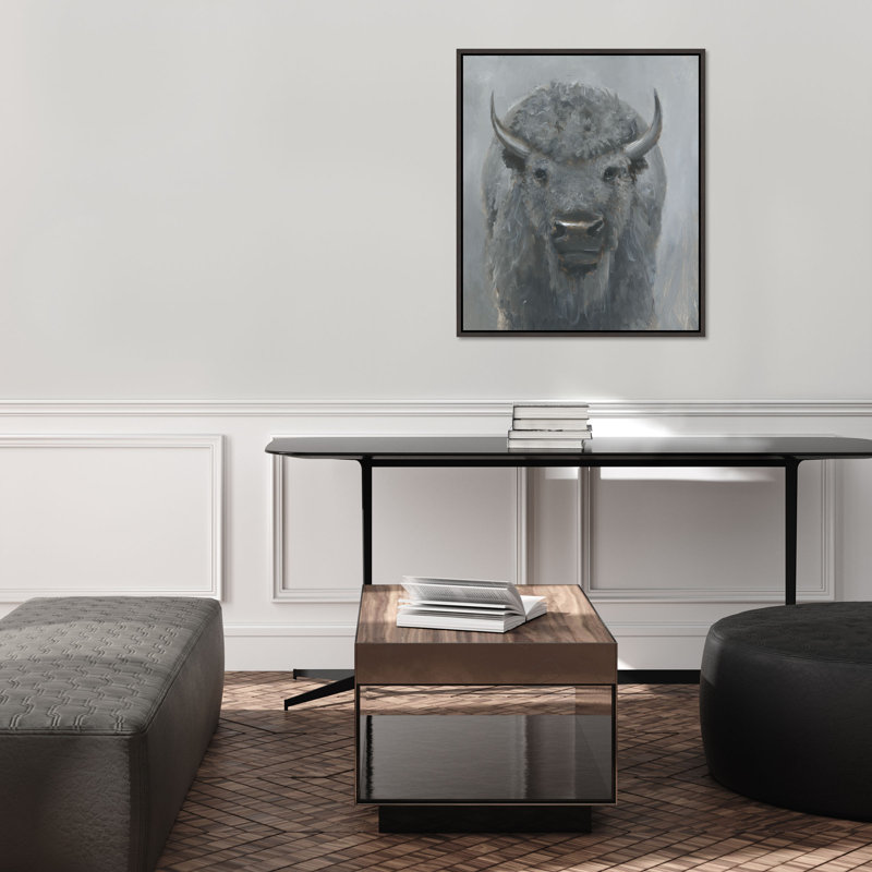 The Gray Bison Painting by Mark Sargent, Glass Coat