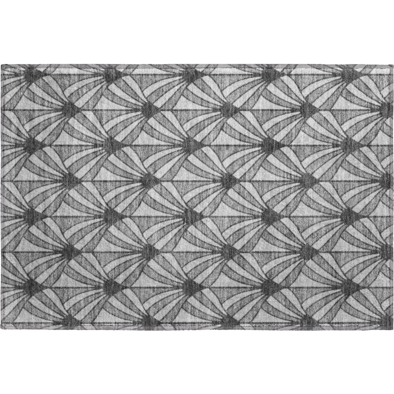 Premium Machine Washable Mayfield AMF2426 Striped Rug, Gray, 2'6" x 3'10"