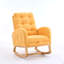 Chaise berçante d'appoint jaune avec repose-pieds et pieds en bois d'hévéa à haut dossier-902702763