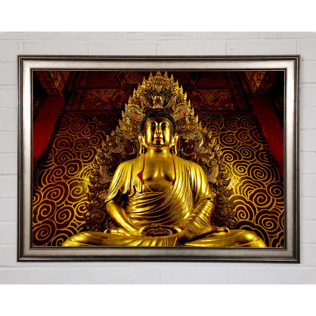 Thai Goldener Buddha Gerahmter Druck