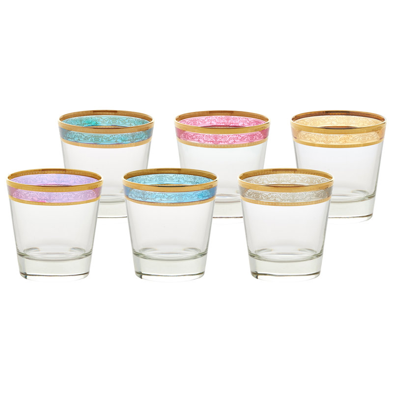 Ensemble 6 pièces de verre 10 oz. mode d’ancienne mode Melania