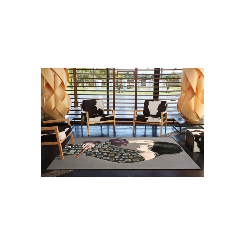Tapis décoratif coloré lavable, Rond 3 pi 3 po