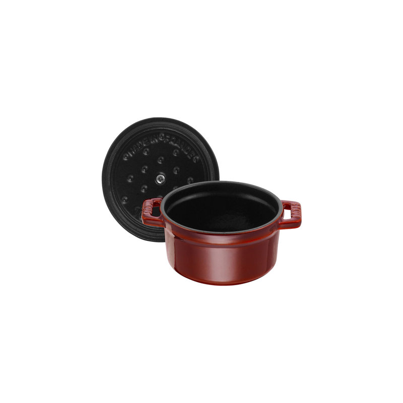 La Cocotte Cast Iron Round Cocotte, 0.25 quarts, Grenadine