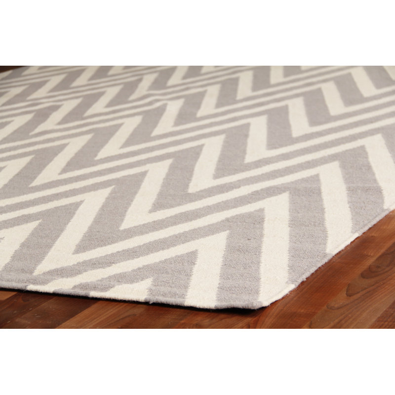 Wool Chevron Area Rug, Rectangle 5' x 8'