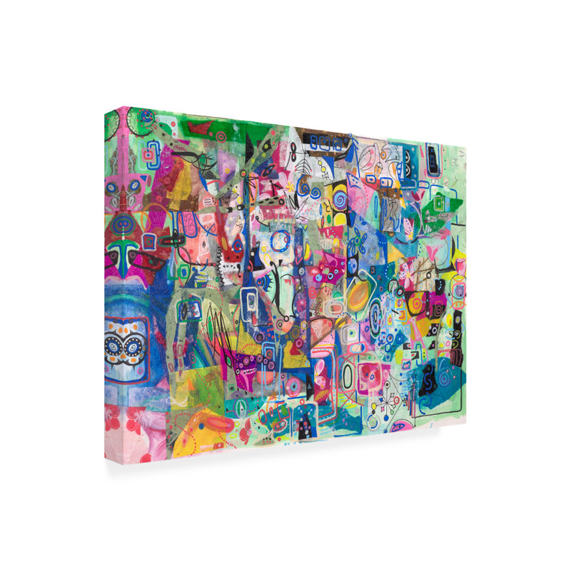 «Abstract Amoeba On Canvas» par Ellen Kossoff, H 14 po x l 19 po x P 2 po
