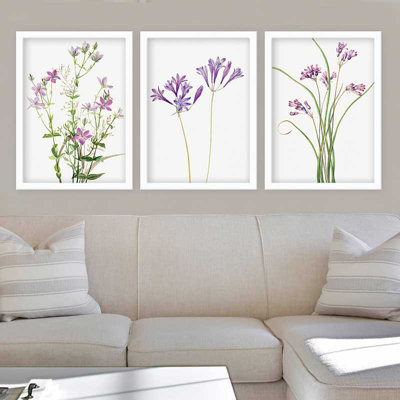 Stunning Decorative Framed Painting Set (3 Pieces), 21.7 x 29.5 Inches Each | 100% Wooden Frame with 0.8 Inch Polystyrene | UV Digital Printing | Perfect for Living Room, Office & Gallery Wall Decor