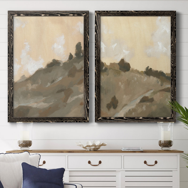Toile encadrée haut de gamme Hillside, H 37,5 po x l 55 po x P 1,5 po, Toile avec cadre noir